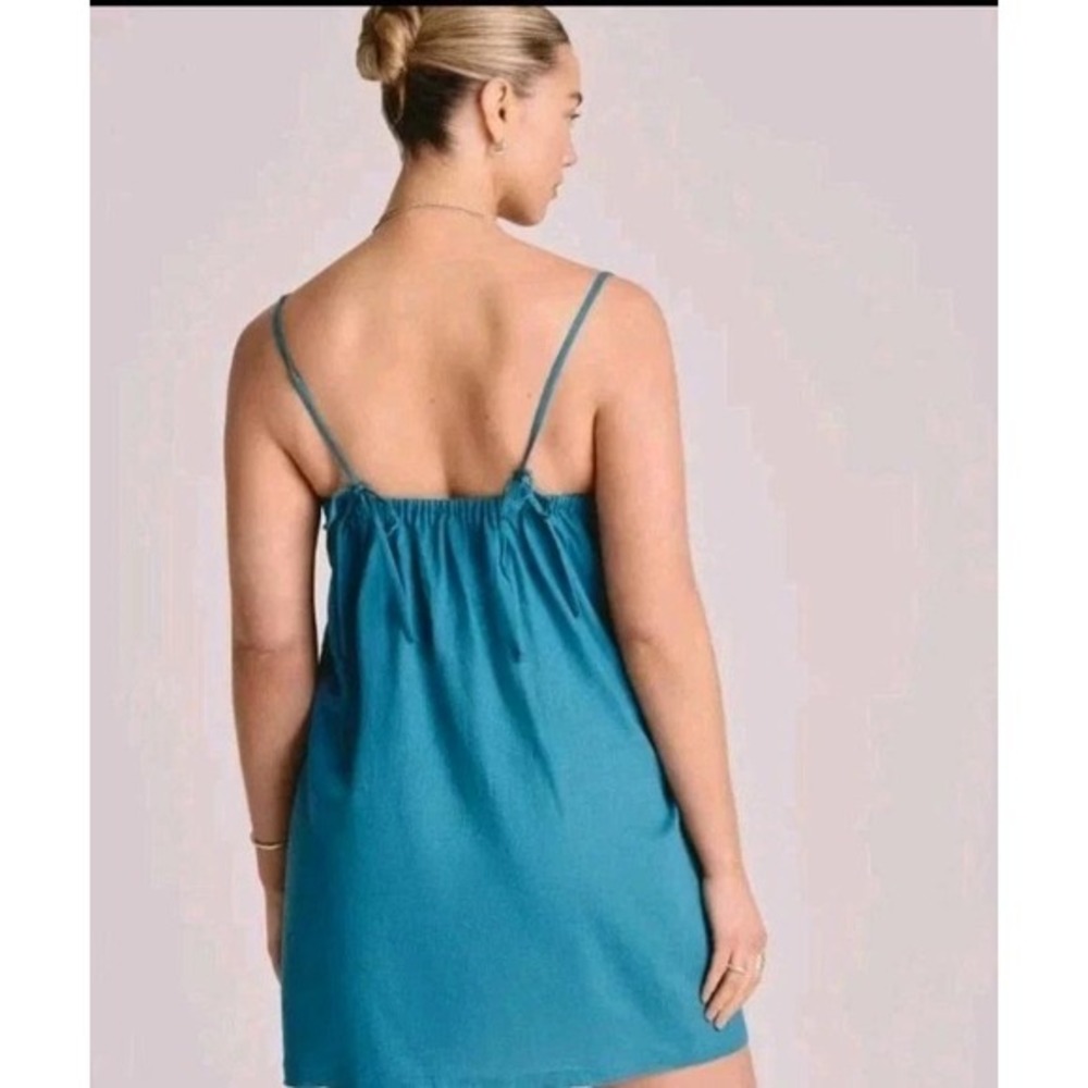 Women's Vitamin A Crepe Jade Mini Swim Cover Up Dress Blue XL New With Tags - Picture 6 of 6